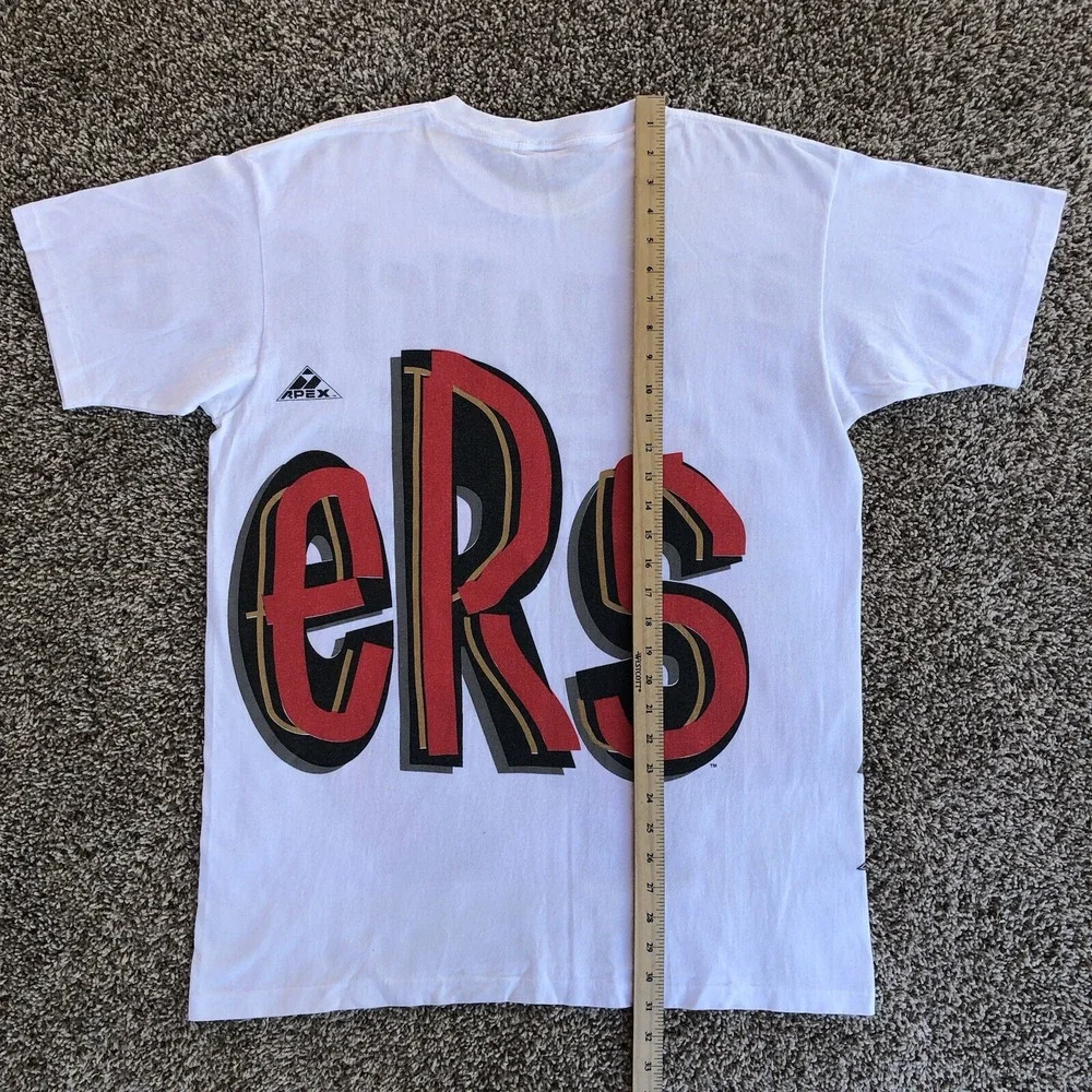 Vintage RARE 1993 San Francisco 49ers All Over Print T-Shirt Mens L Apex One NFL